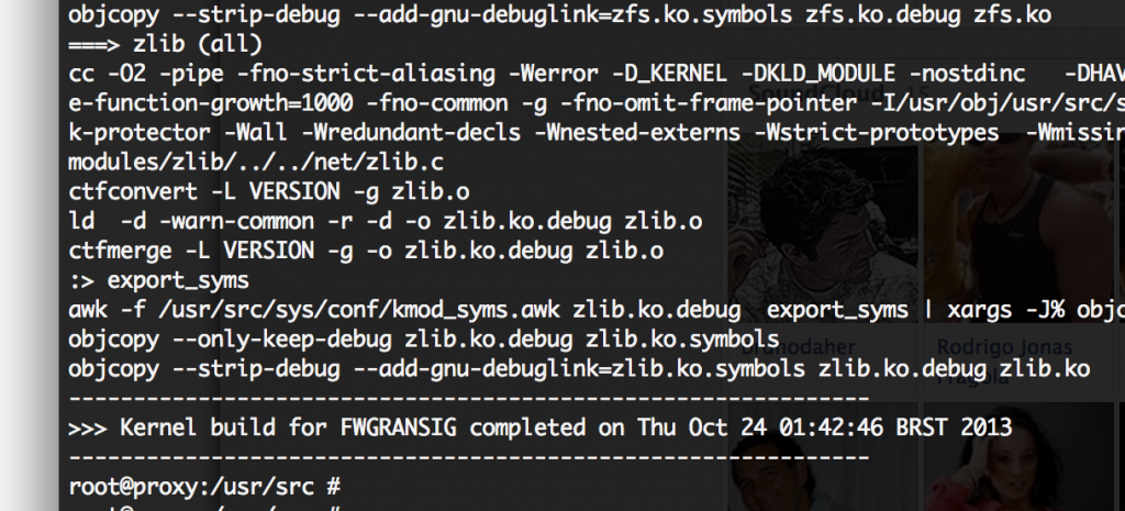 Compilação concluída do kernel do FreeBSD 9.2