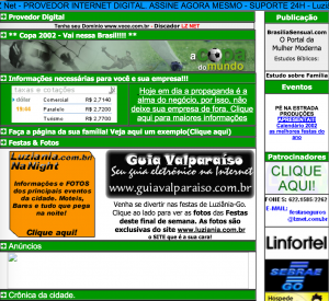 Screenshot que tenho do site em 2002
